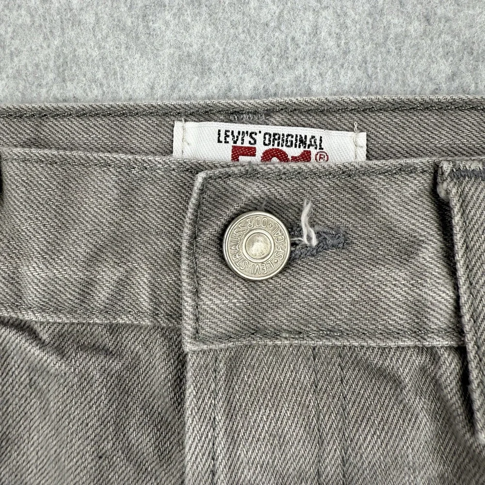 Vintage Levis Jeans Mens 38x30 Gray 501 Straight‎ Leg Button Fly Made In USA